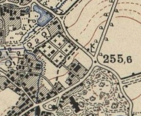 Friedhof auf einer Karte von 1905